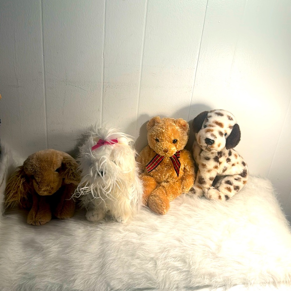 LOT Of 4 VINTAGE TY CLASSICS PLUSH YORKIE SPOTTED DOG COCKER SPANIEL BEAR